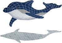 Artistry in Mosaics - Bottlenose Dolphin Downward with shadow
