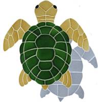 Artistry in Mosaics - Turtle, Classic Topview Natural with shadow