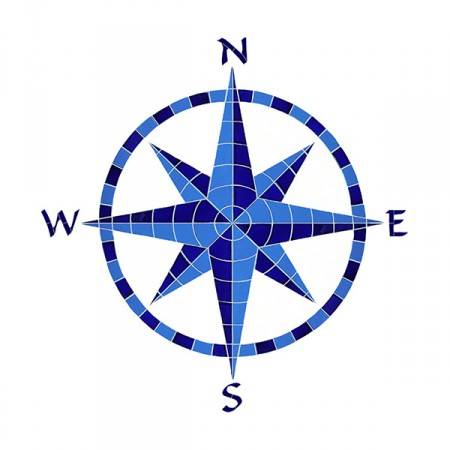 Eight Point Compass Mosaic-Blue