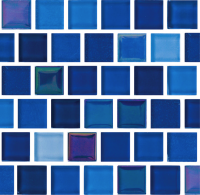 National Pool Tile - Jules Bright Cobalt Blue Blend 1"x1"