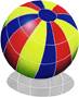 Artistry in Mosaics - Beach Ball Multi Color with shadow