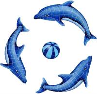 Artistry in Mosaics - Dolphin Group (1 left, 2 right, 1 FREE blue or multi color ball)