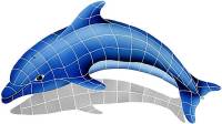 Artistry in Mosaics - Dolphin Left with shadow
