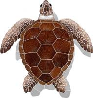 Artistry in Mosaics - Loggerhead Turtle Brown with shadow