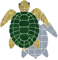 Artistry in Mosaics - Turtle, Classic Topview Natural with shadow