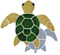Artistry in Mosaics - Turtle, Classic Topview Natural with shadow