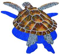 Artistry in Mosaics - Glass Loggerhead Turtle Small shadow