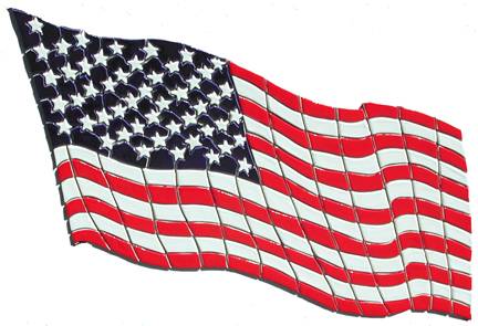 American Flag custom pool mosaic