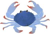 Crab Mosaic , 8" blue