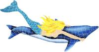 Pool Mosaics - Dolphin Mosaics - Artistry in Mosaics - Mermaid with Dolphin