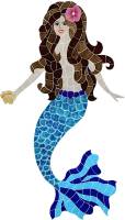 Polynesian Mermaid brunette mosaic