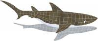 Pool Mosaics - Sport Fish & Shark Mosaics - Artistry in Mosaics - Shark with shadow