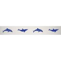 Pool Mosaics - Step Markers - Artistry in Mosaics - Step Markers Dolphins blue mosaic