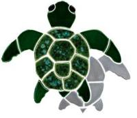 Pool Mosaics - Turtle Mosaics - Artistry in Mosaics - Turtle, Classic Topview Green with shadow